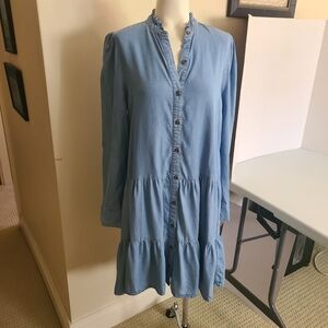 Simons Contemporaine Denim Dress Size M long Sleeve Lyocell